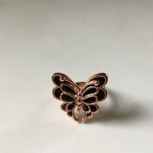 Black butterfly ring